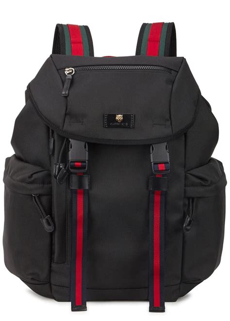 black gucci back pack|Gucci black canvas backpack.